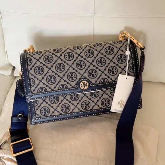 💎Tory Burch T Monogram Jacquard Shoulder Bag - Picture 1 of 5